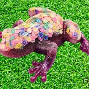 Pink Glitter Graffiti Frog #1781